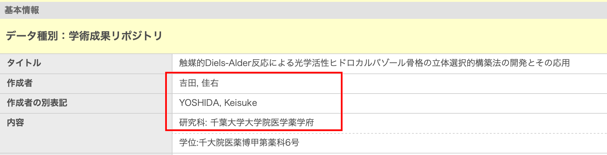 吉田佳右 千葉大学
