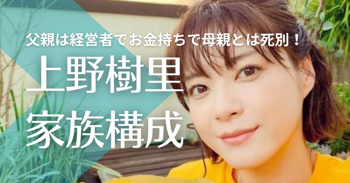 【顔画像】上野樹里の父親は経営者で金持ち！母とは幼少期に死別！姉2人もDJや歌手活動をしていた！