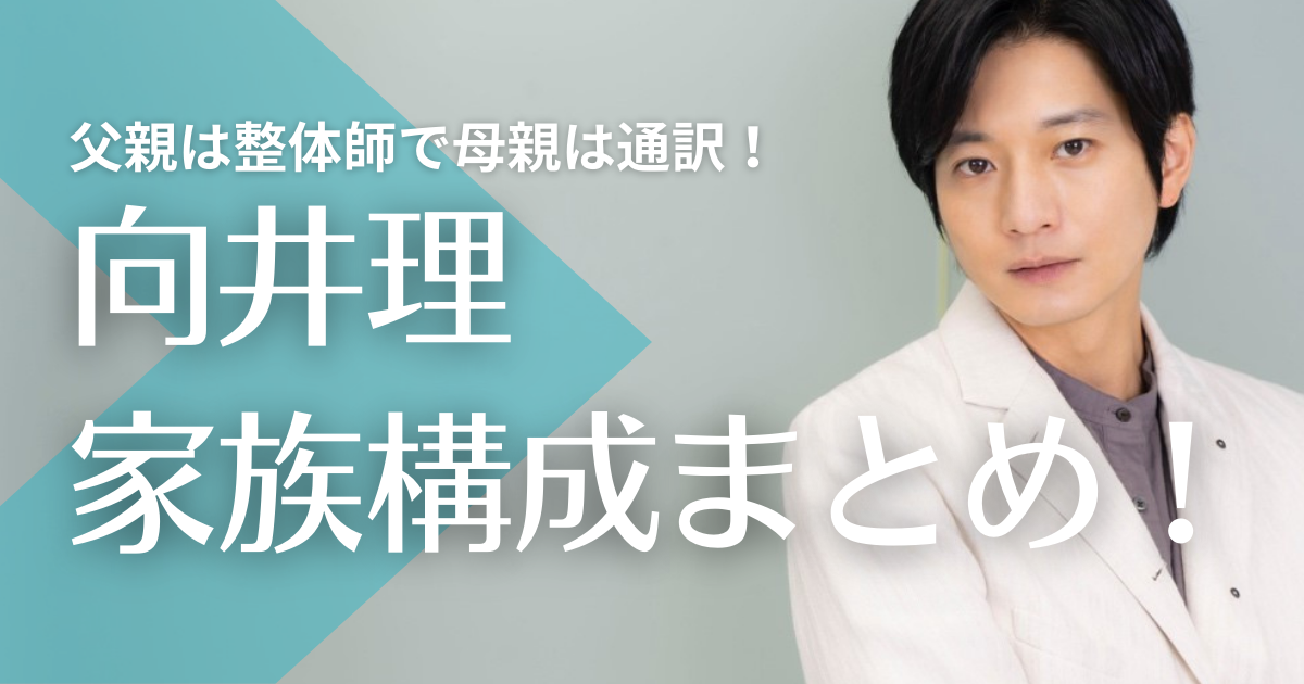 向井理の父親は整体師！母親は元英語教師で現在は通訳！兄はデザイナーでオランダ在住？